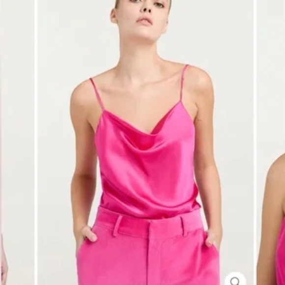 Cinq a Sept elegant satin Magenta Top - Picture 5 of 5